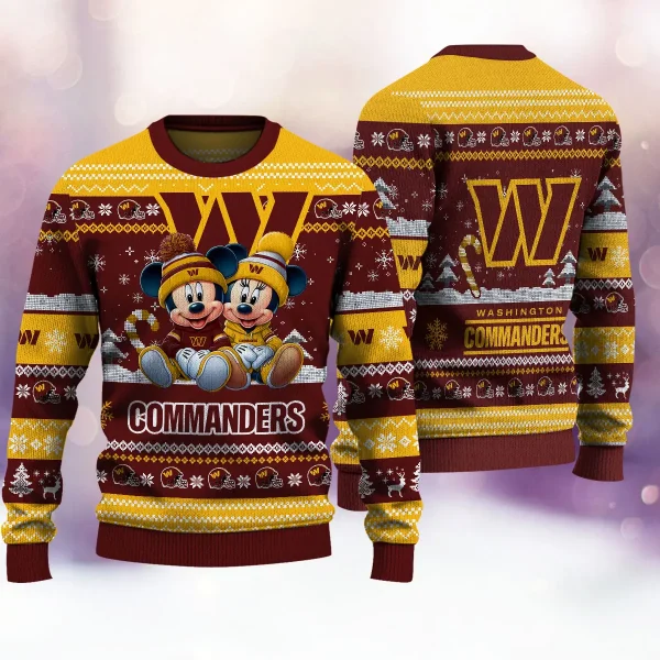 Washington Commanders NFL Mickey And Minnie Knitted Sweaters BGSWT1213