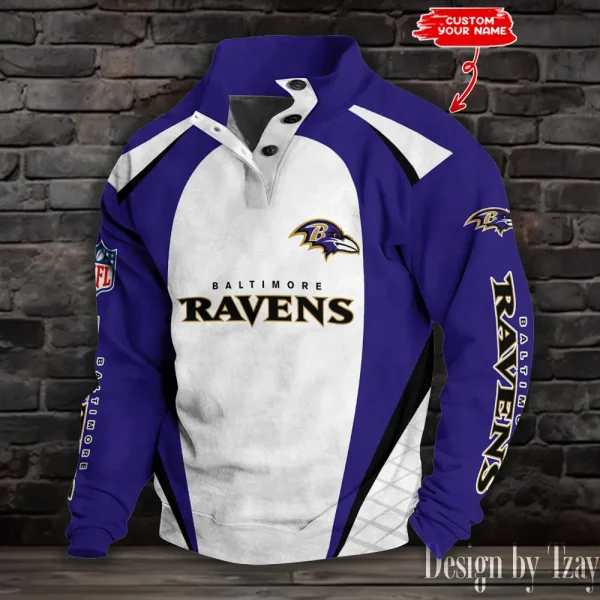 Baltimore Ravens Double Stand Collar Sport Hoodies S9DBSCH1267