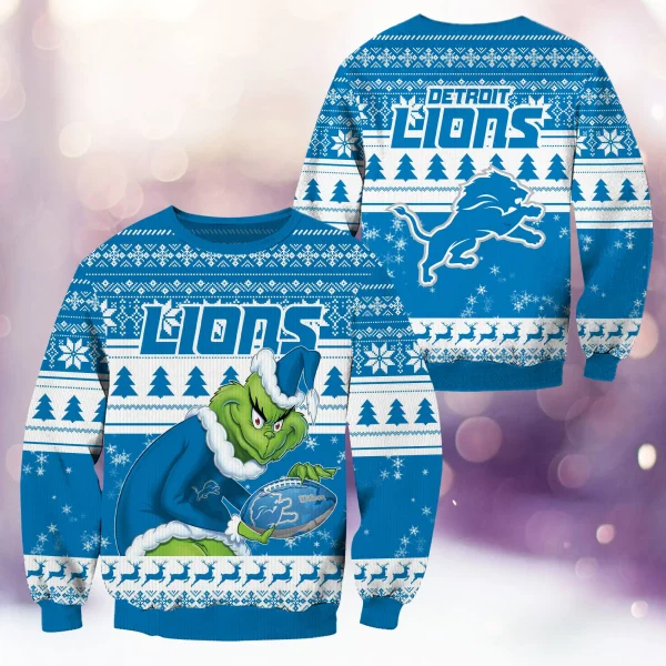 Detroit Lions Christmas Grinch Knitted Sweater BGSWT1283