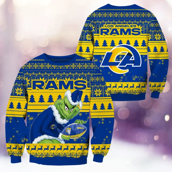 Los Angeles Rams Christmas Grinch Knitted Sweater BGSWT1291