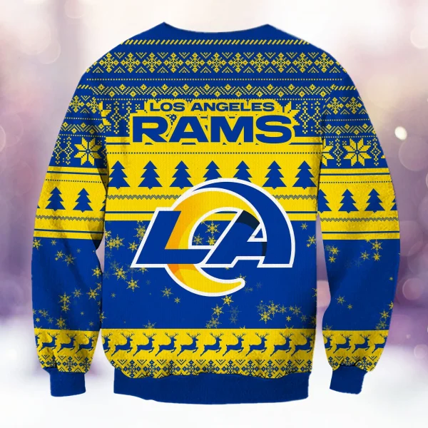 Los Angeles Rams Christmas Grinch Knitted Sweater BGSWT1291 - Image 2