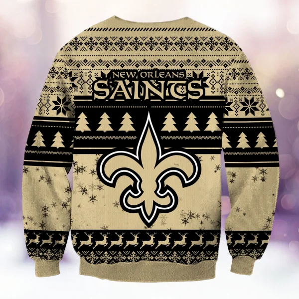 New Orleans Saints Christmas Grinch Knitted Sweater BGSWT1295 - Image 2