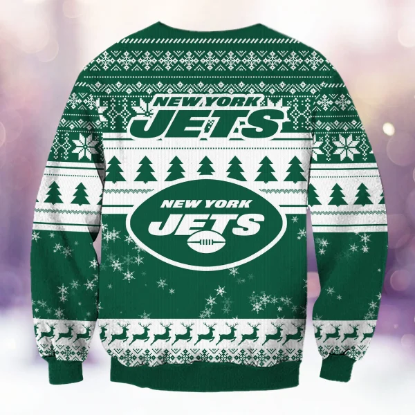 New York Jets Christmas Grinch Knitted Sweater BGSWT1297 - Image 2