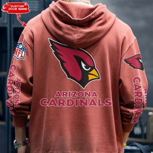 Arizona Cardinals Half Zipper Sweatshirt Hooded SPTHZSH001 - Image 3