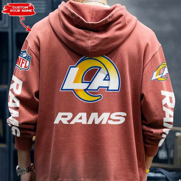 Los Angeles Rams Half Zipper Sweatshirt Hooded SPTHZSH019 - Image 2