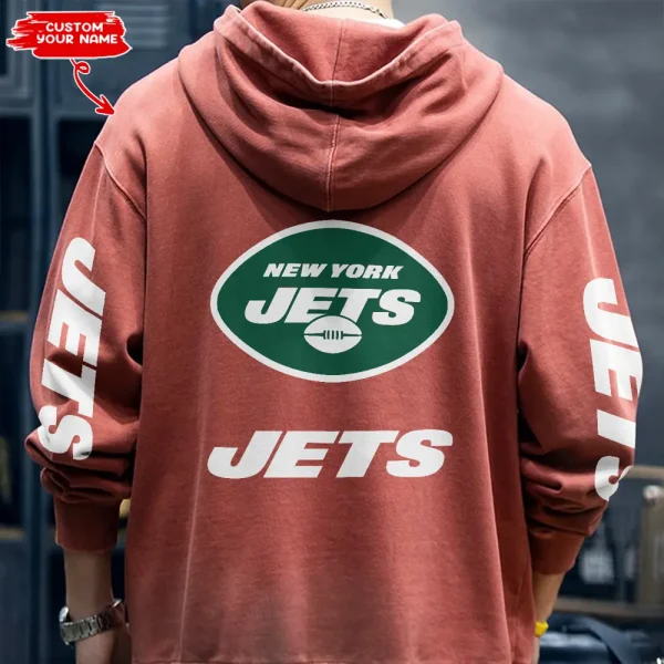 New York Jets Half Zipper Sweatshirt Hooded SPTHZSH025 - Image 2