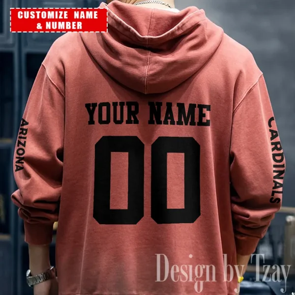 Arizona Cardinals Half Zipper Sweatshirt Hooded SPTHZSH033 - Image 2