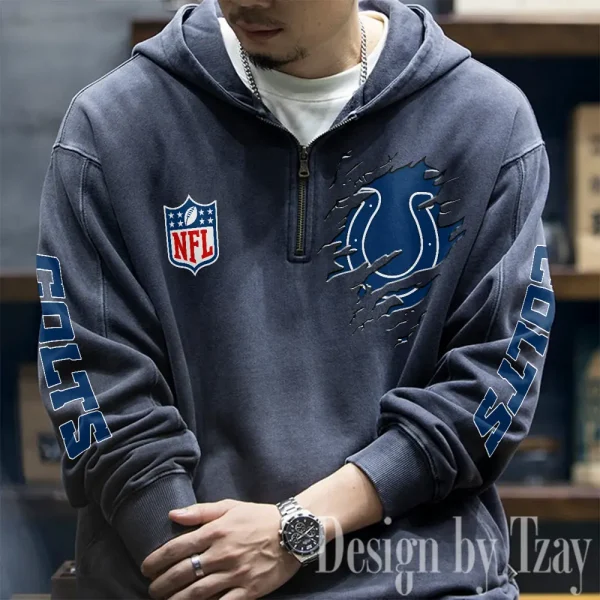 Indianapolis Colts Half Zipper Sweatshirt Hooded SPTHZSH046