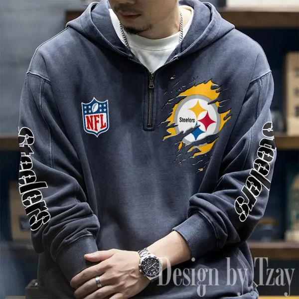 Pittsburgh Steelers Half Zipper Sweatshirt Hooded SPTHZSH059