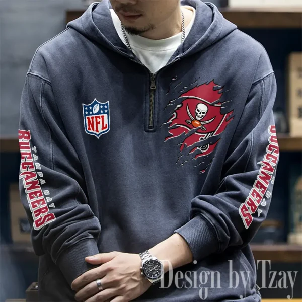 Tampa Bay Buccaneers Half Zipper Sweatshirt Hooded SPTHZSH062