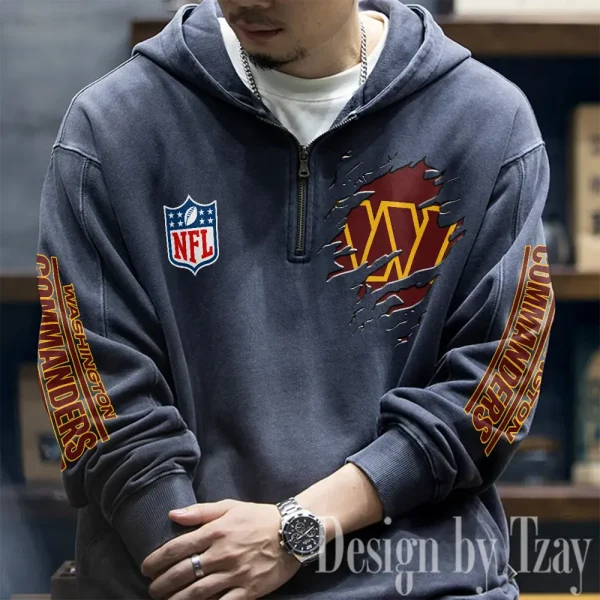 Washington Commanders Half Zipper Sweatshirt Hooded SPTHZSH064