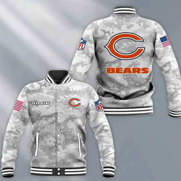 NFL Chicago Bears Button Baseball Jacket BJA-P3K3