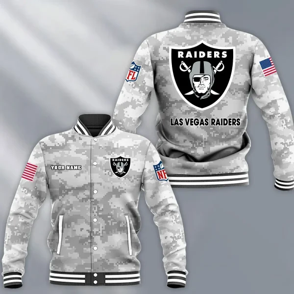 NFL Las Vegas Raiders Button Baseball Jacket BJA-A1J5