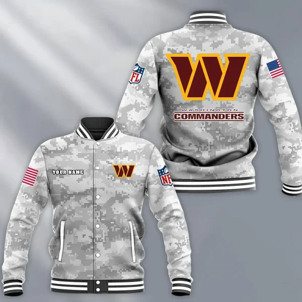 NFL Washington Commanders Button Baseball Jacket BJA-Z6I6