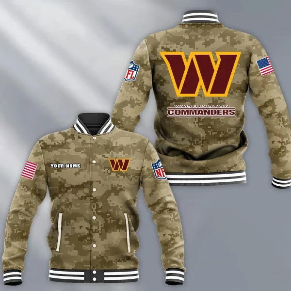 NFL Washington Commanders Button Baseball Jacket BJA-Z6I6 - Image 2