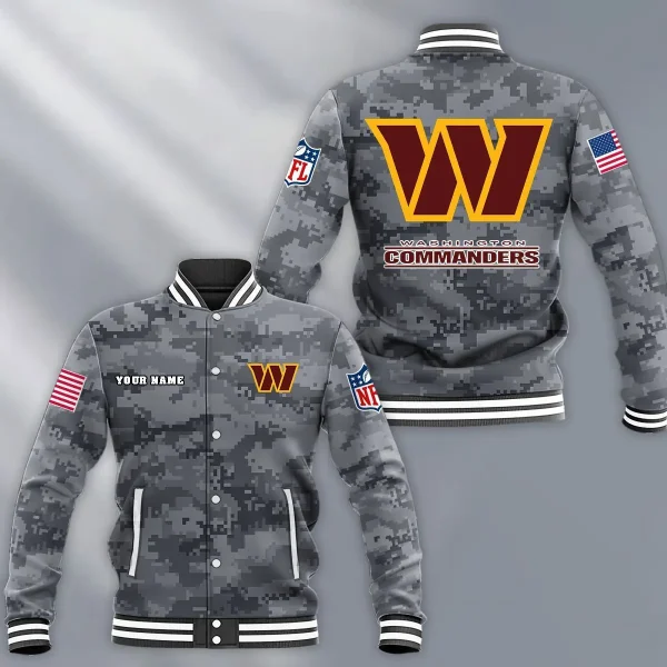 NFL Washington Commanders Button Baseball Jacket BJA-Z6I6 - Image 3