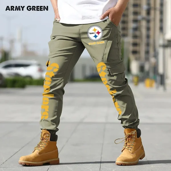 Pittsburgh Steelers Men Long Pants Custom Name SPTMLP027