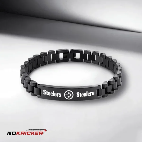 Pittsburgh Steelers Personalized Stainless Steel Bracelet Gifts For Fans AZBRACELET038 - Image 3