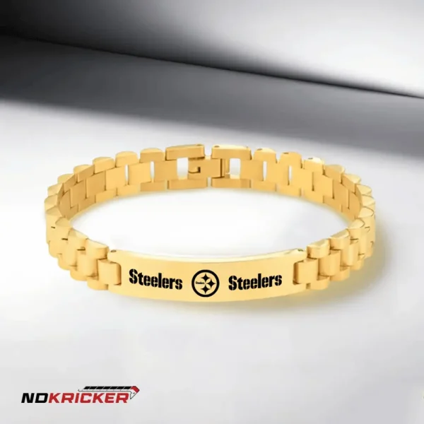 Pittsburgh Steelers Personalized Stainless Steel Bracelet Gifts For Fans AZBRACELET038 - Image 4