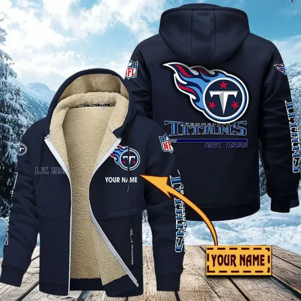 Tennessee Titans | Zip Up Fur Coat ANZTZH146 - Image 2