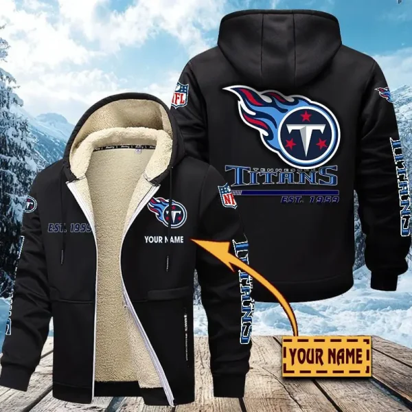 Tennessee Titans | Zip Up Fur Coat ANZTZH146 - Image 3