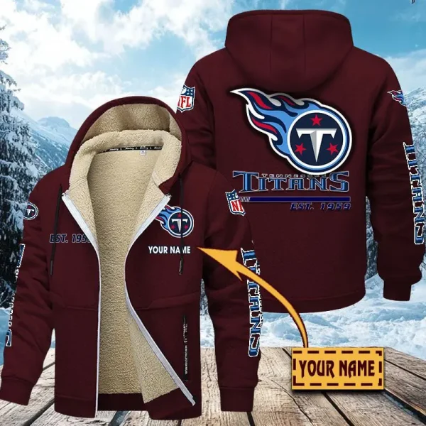 Tennessee Titans | Zip Up Fur Coat ANZTZH146 - Image 6