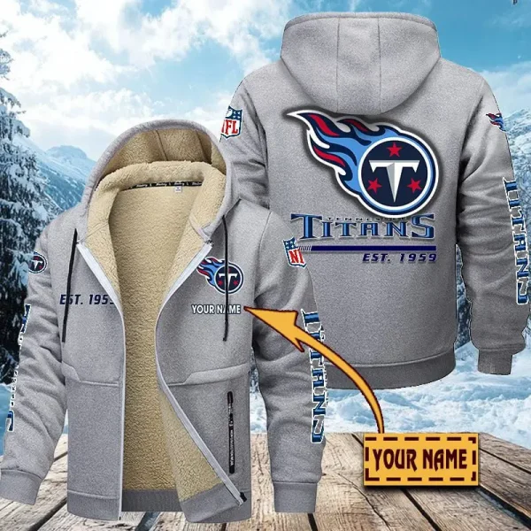 Tennessee Titans | Zip Up Fur Coat ANZTZH146 - Image 7