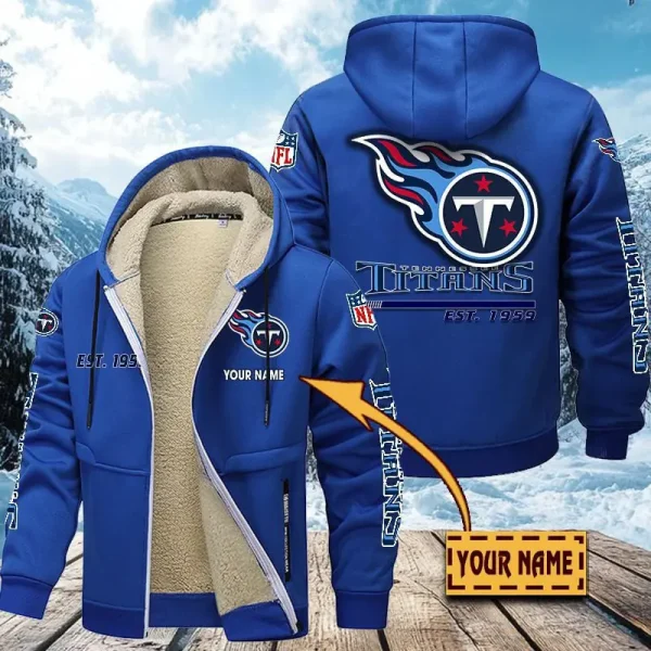 Tennessee Titans | Zip Up Fur Coat ANZTZH146 - Image 8