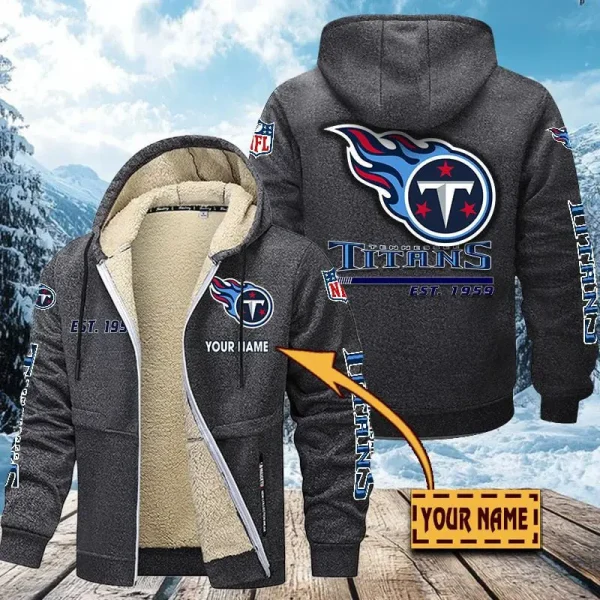 Tennessee Titans | Zip Up Fur Coat ANZTZH146 - Image 9