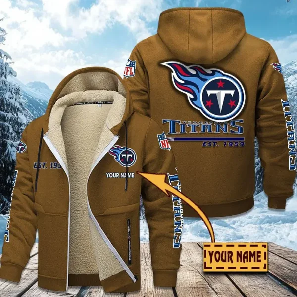 Tennessee Titans | Zip Up Fur Coat ANZTZH146 - Image 11