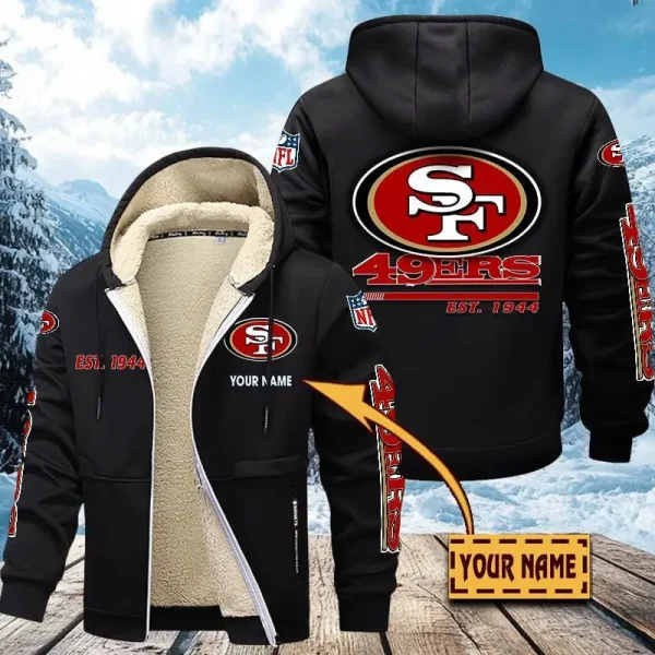 San Francisco 49ers | Zip Up Fur Coat ANZTZH143 - Image 2