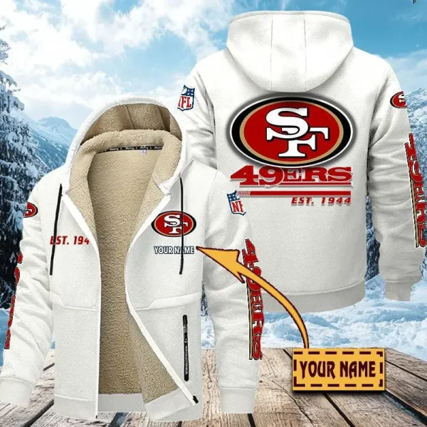 San Francisco 49ers | Zip Up Fur Coat ANZTZH143 - Image 3