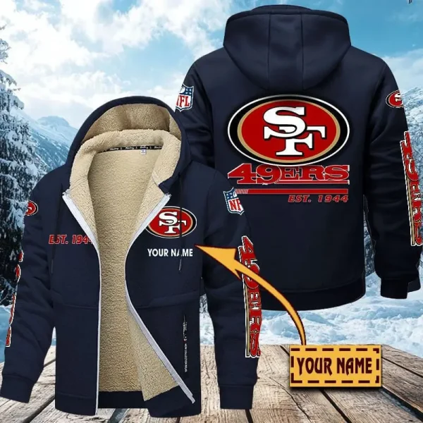 San Francisco 49ers | Zip Up Fur Coat ANZTZH143 - Image 4