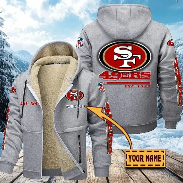 San Francisco 49ers | Zip Up Fur Coat ANZTZH143 - Image 5