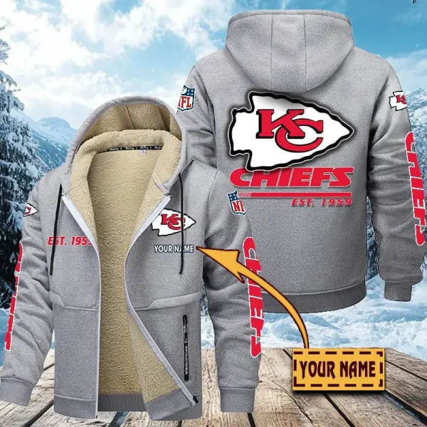 Kansas City Chiefs | Zip Up Fur Coat ANZTZH131 - Image 5