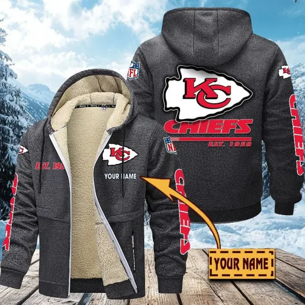 Kansas City Chiefs | Zip Up Fur Coat ANZTZH131 - Image 7