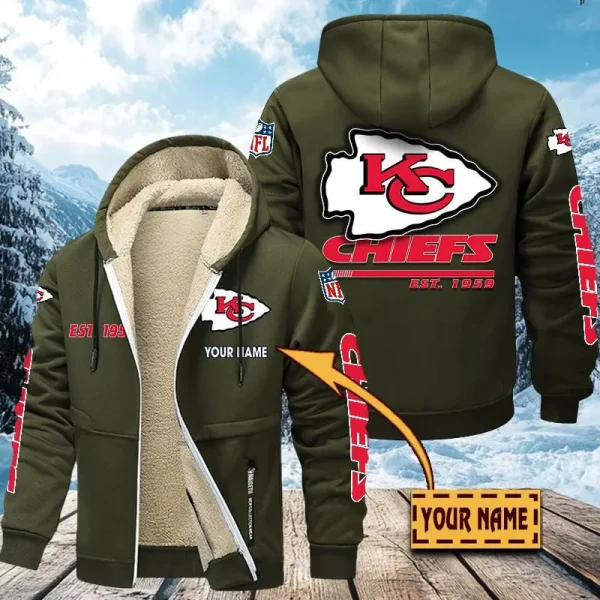 Kansas City Chiefs | Zip Up Fur Coat ANZTZH131 - Image 8