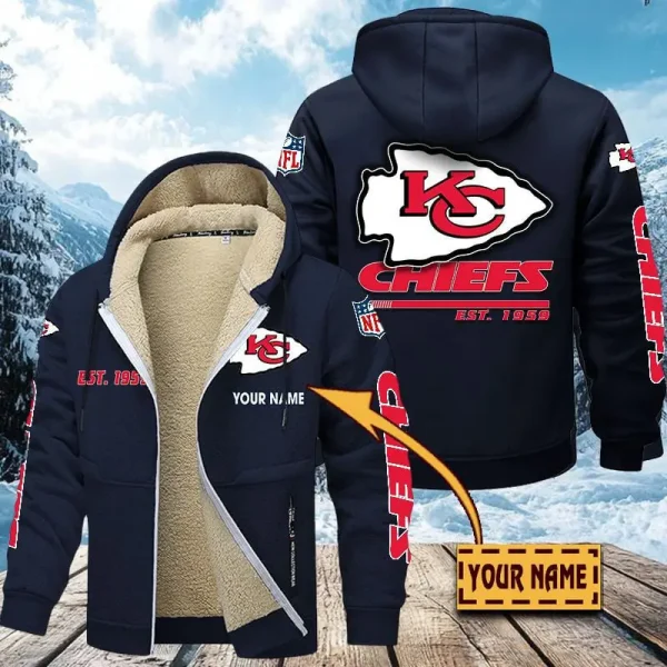 Kansas City Chiefs | Zip Up Fur Coat ANZTZH131 - Image 9