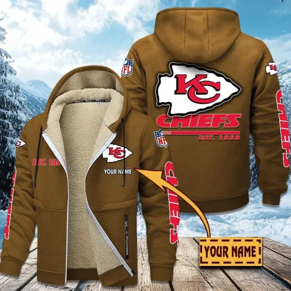 Kansas City Chiefs | Zip Up Fur Coat ANZTZH131 - Image 11