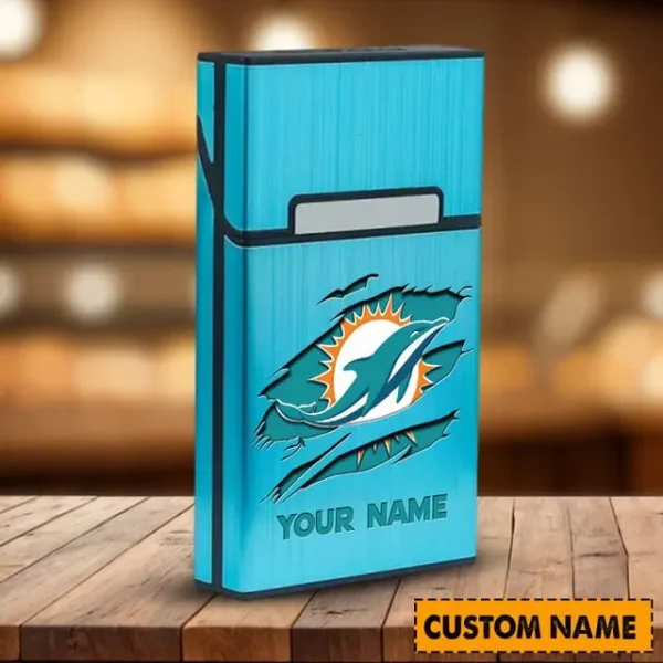 NFL Miami Dolphins Personalized Cigarette Case Cigarette Box For Fan - Limited Edition - Image 2