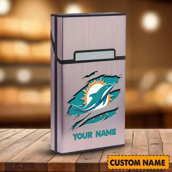 NFL Miami Dolphins Personalized Cigarette Case Cigarette Box For Fan - Limited Edition - Image 3