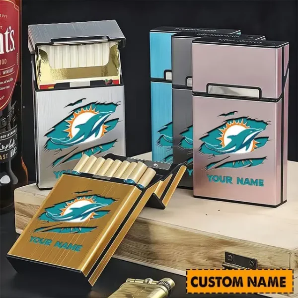 NFL Miami Dolphins Personalized Cigarette Case Cigarette Box For Fan - Limited Edition