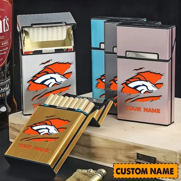 NFL Denver Broncos Personalized Cigarette Case Cigarette Box For Fan - Limited Edition