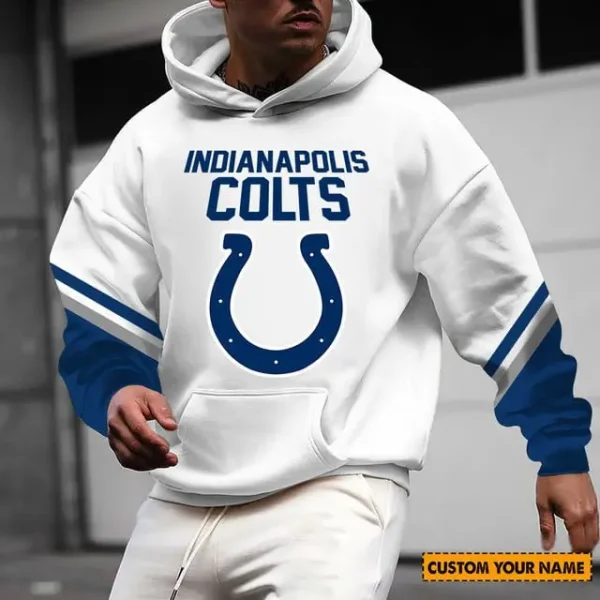 Indianapolis Colts 3D Printed Pocket Pullover Hoodie For Fan AZHD586