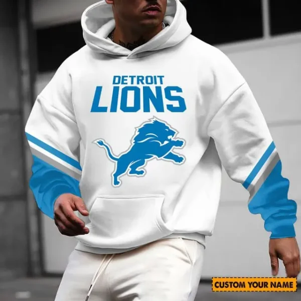 Detroit Lions 3D Printed Pocket Pullover Hoodie For Fan AZHD590