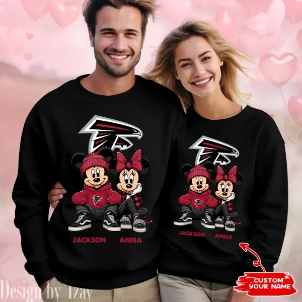 NFL Atlanta Falcons Couple Sweater Custom Any Name Gifts For Fan BGRSW417