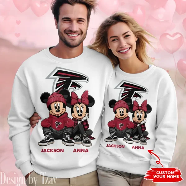 NFL Atlanta Falcons Couple Sweater Custom Any Name Gifts For Fan BGRSW417 - Image 2