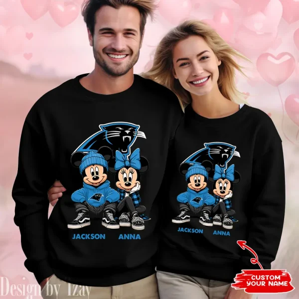 NFL Carolina Panthers Couple Sweater Custom Any Name Gifts For Fan BGRSW420