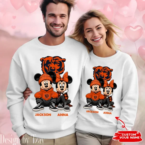 NFL Chicago Bears Couple Sweater Custom Any Name Gifts For Fan BGRSW421