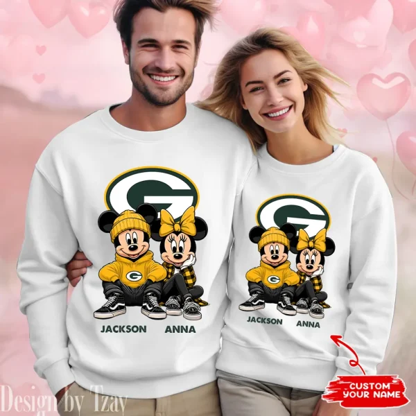 NFL Green Bay Packers Couple Sweater Custom Any Name Gifts For Fan BGRSW427